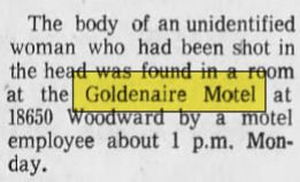 Goldenaire Motel - Jan 1974 Murder